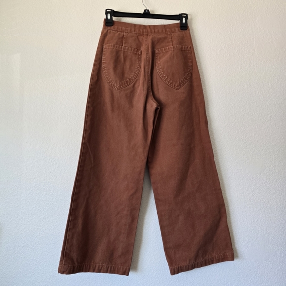 Lykke Wullf Women's‎ Size XS Rust Sandi Wide Leg 100% Cotton Pants *Flaws - Picture 5 of 12